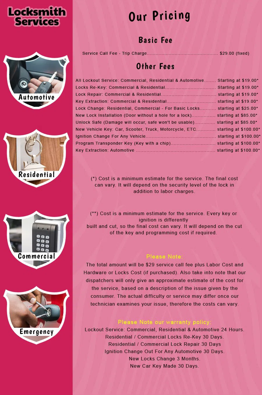 Ocean Gate NJ Locksmith Store Ocean Gate, NJ 732-328-6133 - price-list-c-18